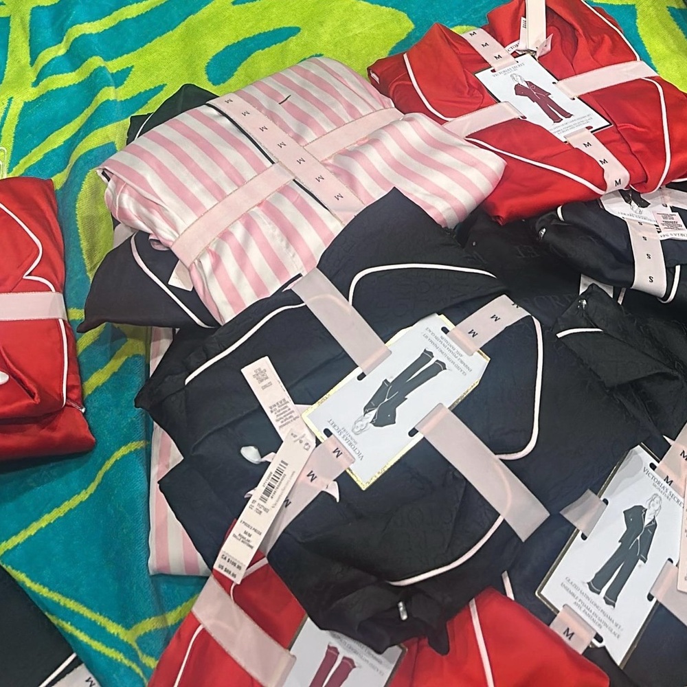Victoria's Secret Red, Pink, and Black Sleepwear Set